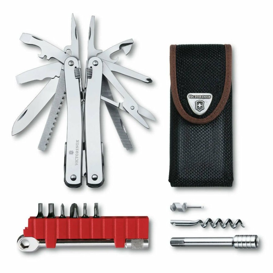 Swiss Army Knives By Victorinox At Swiss Knife Shop * | Quick Delivery Victorinox Swisstool Spirit Plus Ratchet Pointed Multi-Tool With Nylon Sheath