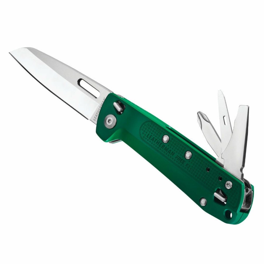 Knife * | Gift Selection Leatherman Free K2 Multipurpose Knife, Evergreen