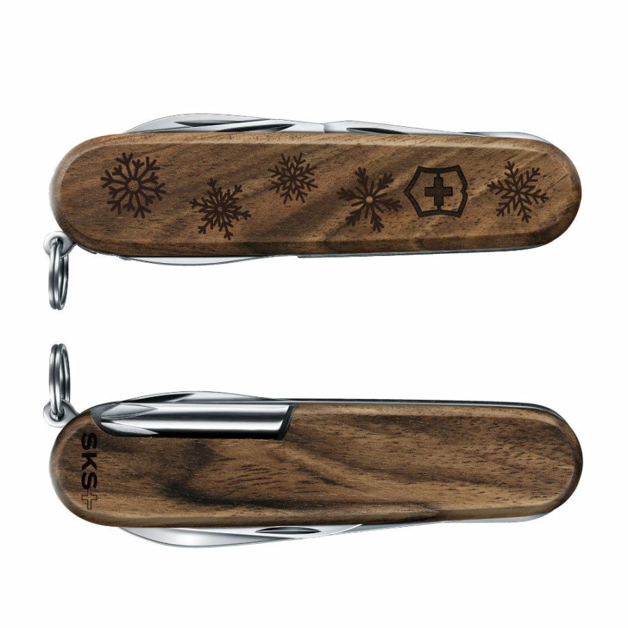 Swiss Army Knives By Victorinox At Swiss Knife Shop * | Gift Selection Victorinox Personalized Snowflakes Hiker Hardwood Walnut Exclusive Swiss Army Knife