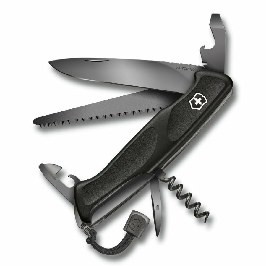 Swiss Army Knives By Victorinox At Swiss Knife Shop * | Quick Delivery Victorinox Onyx Black Rangergrip 55 Lockblade Swiss Army Knife