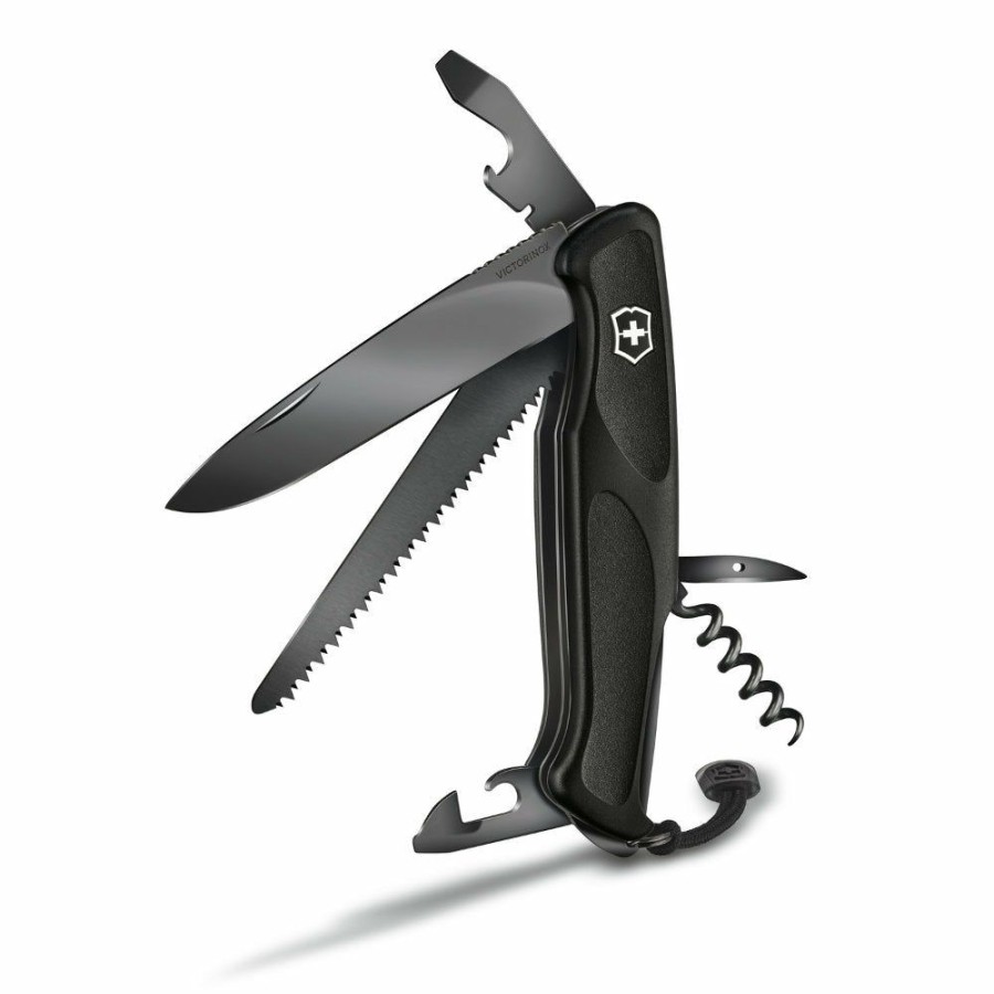 Swiss Army Knives By Victorinox At Swiss Knife Shop * | Quick Delivery Victorinox Onyx Black Rangergrip 55 Lockblade Swiss Army Knife