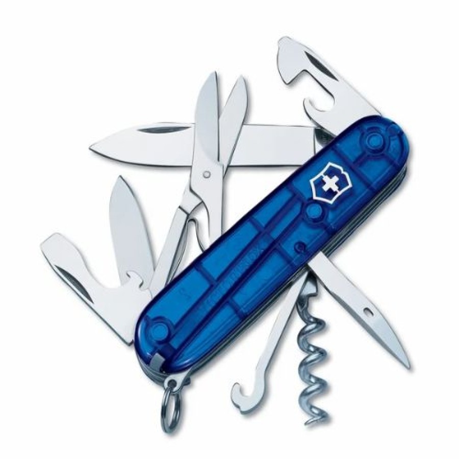 Swiss Army Knives By Victorinox At Swiss Knife Shop * | Hot Selling Climber Swiss Army Knife Translucent Sapphire