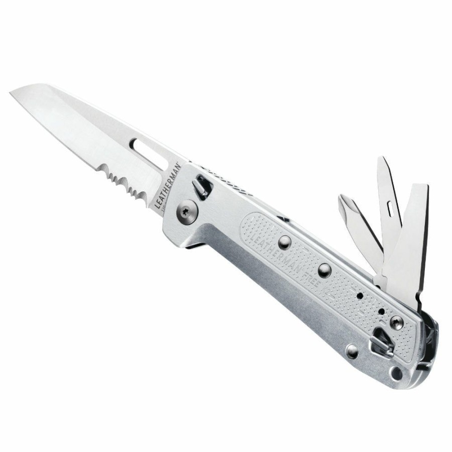 Knife * | Quick Delivery Leatherman Free K2X Multipurpose Combo Blade Knife