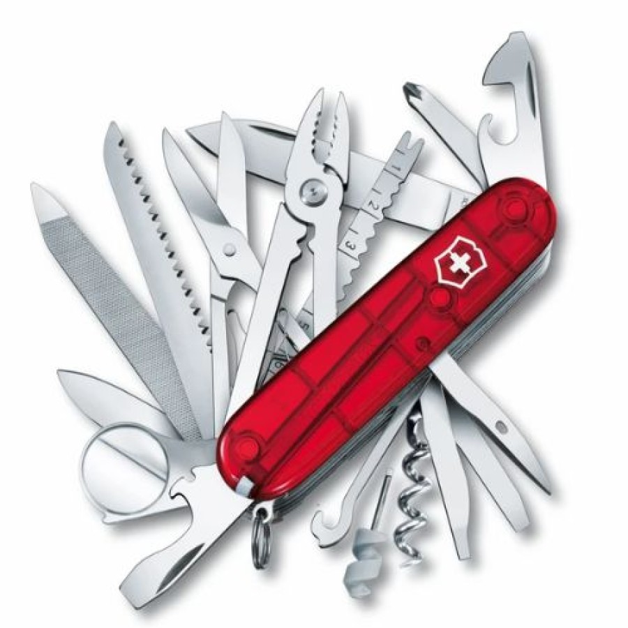 Swiss Army Knives By Victorinox At Swiss Knife Shop * | Exquisite Gifts Swisschamp Swiss Army Knife By Victorinox Translucent Ruby