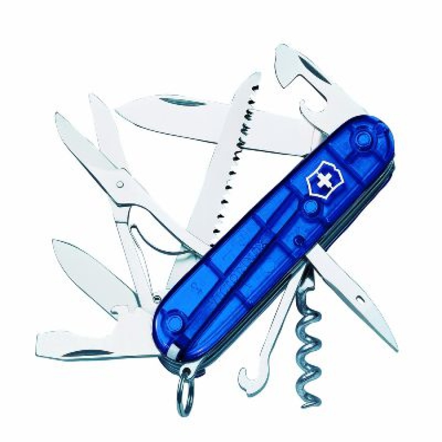 Swiss Army Knives By Victorinox At Swiss Knife Shop * | Hot Selling Huntsman Swiss Army Knife Translucent Sapphire