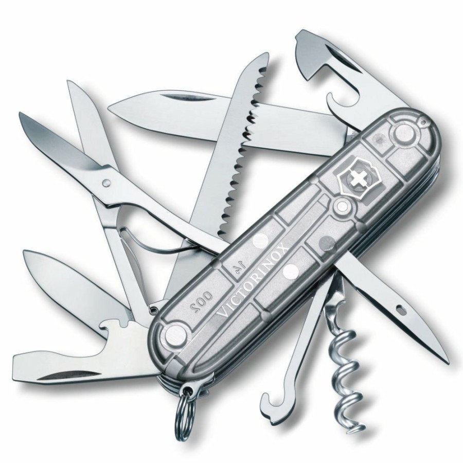 Swiss Army Knives By Victorinox At Swiss Knife Shop * | Clearance Sale Victorinox Huntsman Silver Tech Swiss Army Knife