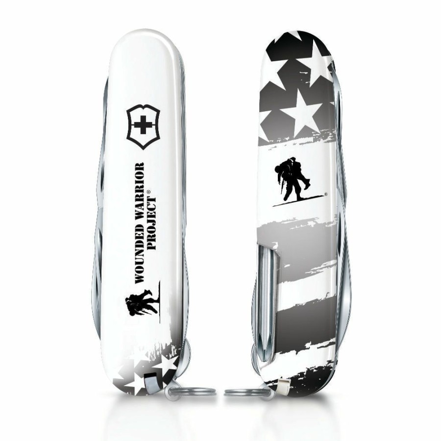 Swiss Army Knives By Victorinox At Swiss Knife Shop * | Crazy Deals Victorinox Wounded Warrior Project Black And White American Flag Fieldmaster Swiss Army Knife