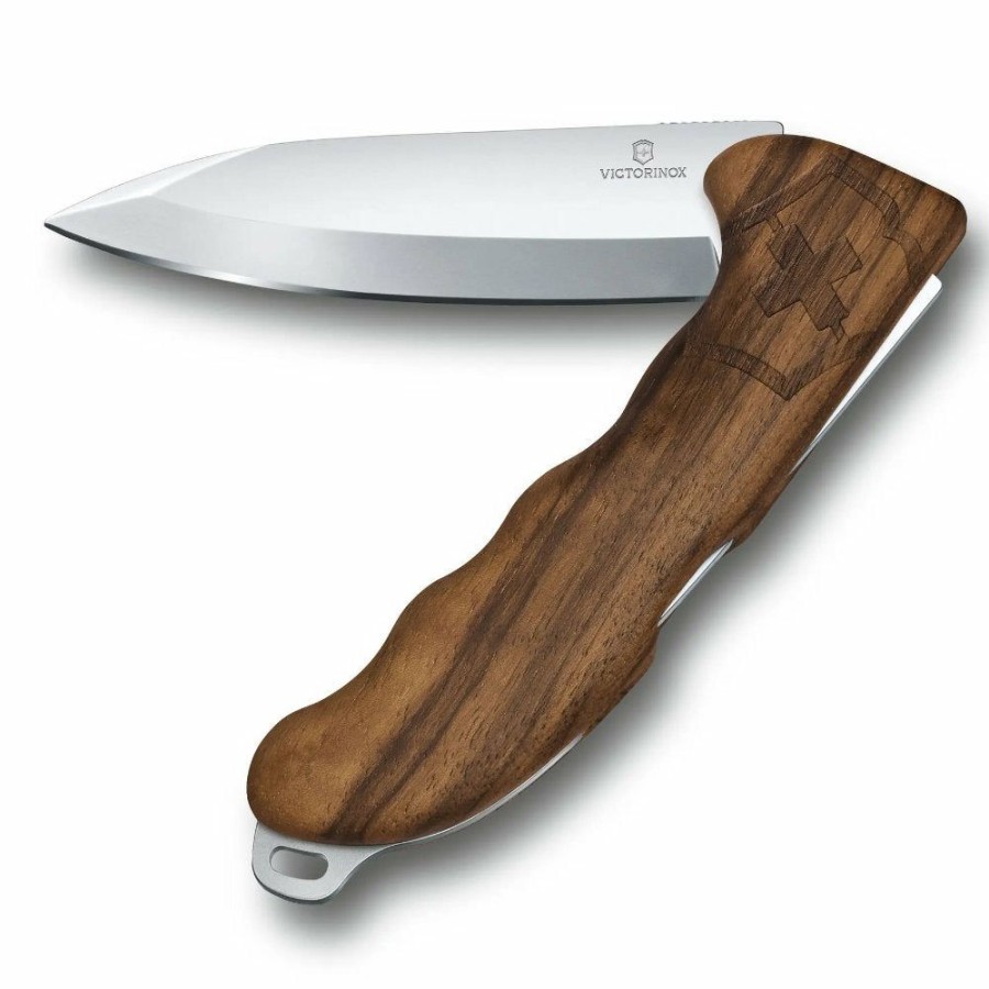 Swiss Army Knives By Victorinox At Swiss Knife Shop * | Exquisite Gifts Victorinox Swiss Walnut Hunter Pro Lockblade Swiss Army Knife With Nylon Pouch