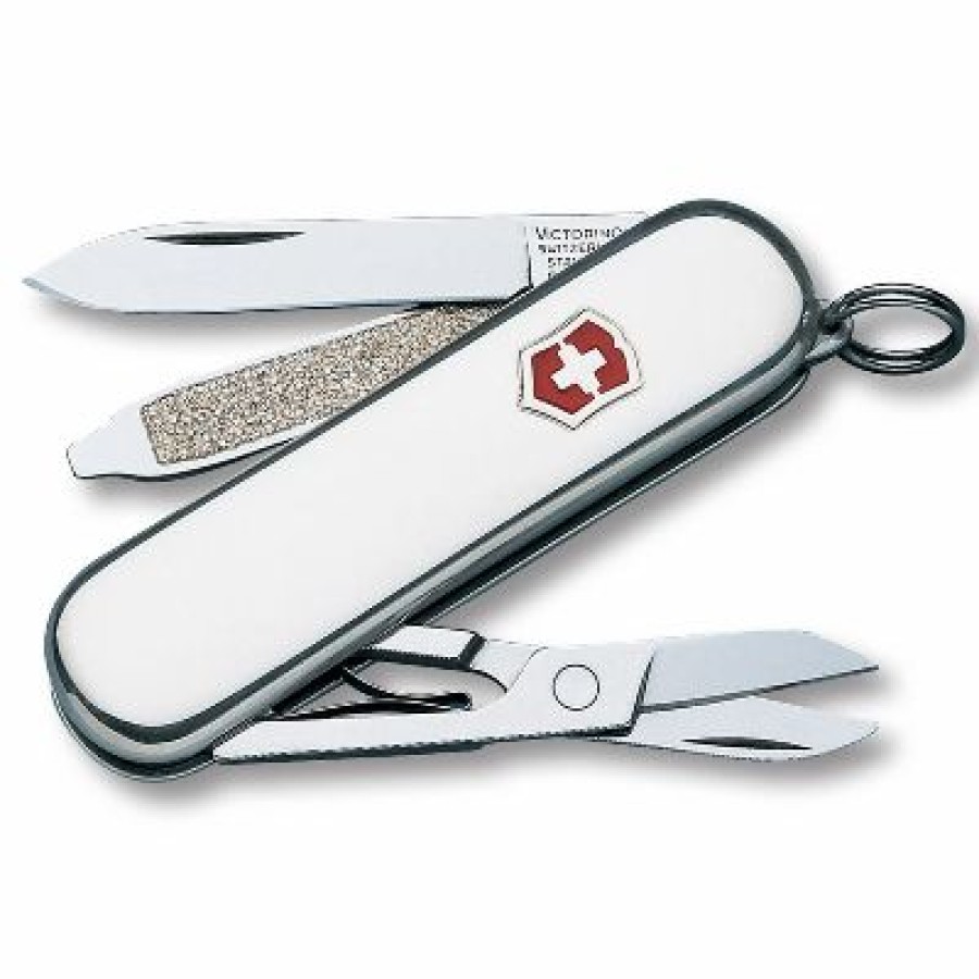 Swiss Army Knives By Victorinox At Swiss Knife Shop * | Excellent Quality Polished Sterling Silver Classic Sd Swiss Army Knife With Free Engraving