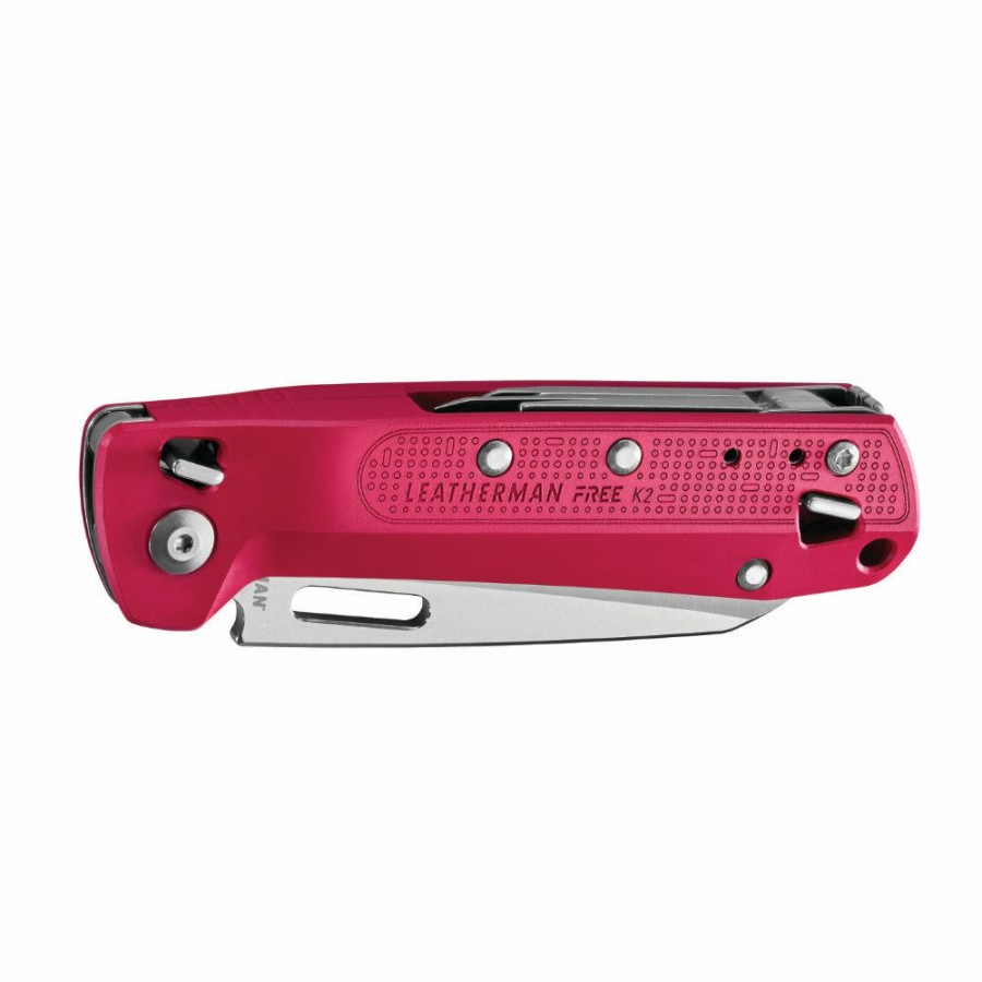 Knife * | Crazy Deals Leatherman Free K2 Multipurpose Knife, Crimson