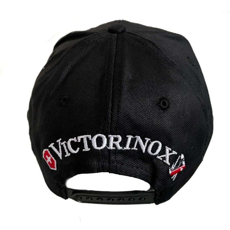 Swiss Army Knives By Victorinox At Swiss Knife Shop * | Excellent Quality Victorinox Swiss Army Cross & Shield Black And Red Baseball Cap