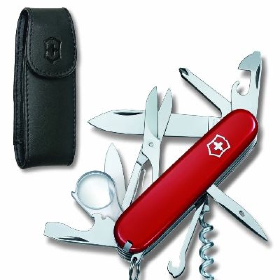 Swiss Army Knives By Victorinox At Swiss Knife Shop * | Excellent Quality Explorer Swiss Army Knife And Leather Clip Pouch Set By Victorinox