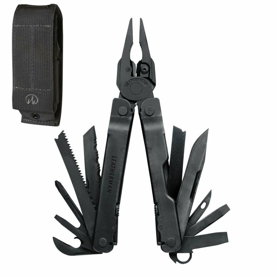 Knife * | Best Quality Leatherman Super Tool 300 Multi-Tool | Black Oxide W/ Molle Sheath