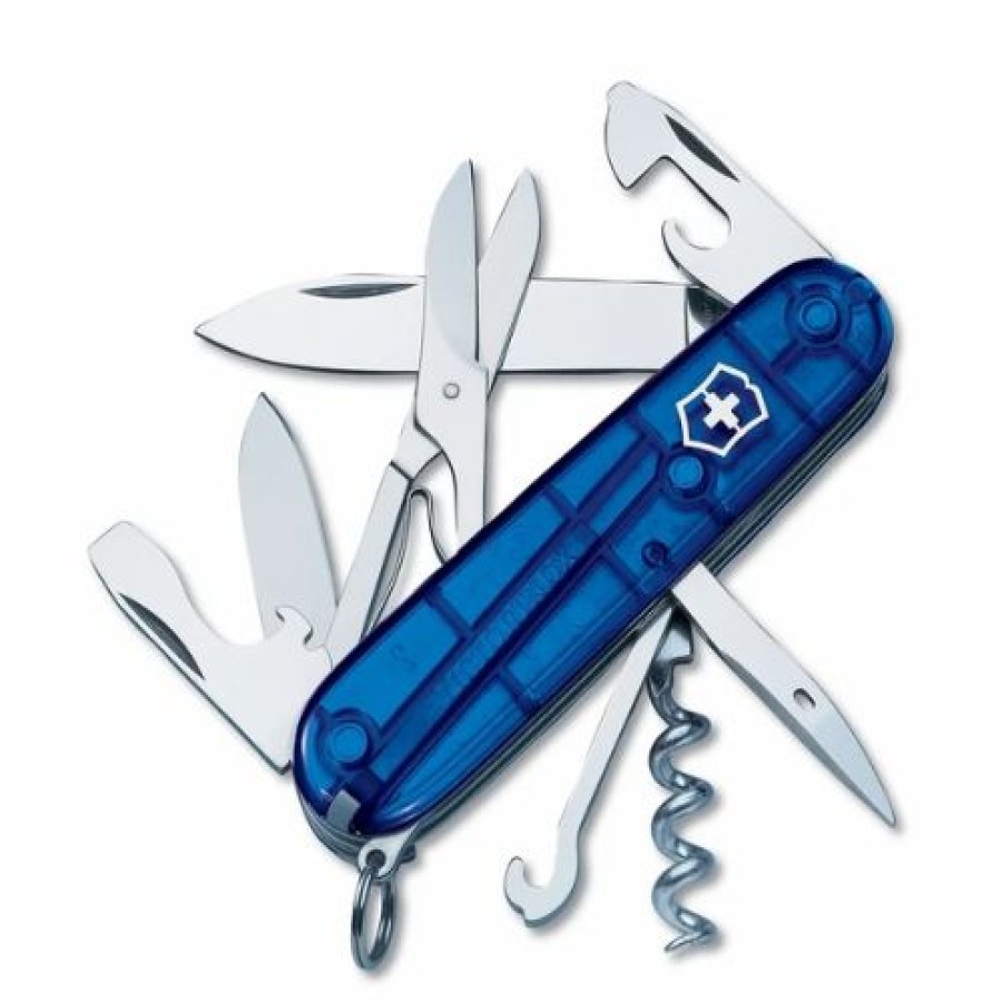 Swiss Army Knives By Victorinox At Swiss Knife Shop * | Special Climber Swiss Army Knife Translucent Sapphire