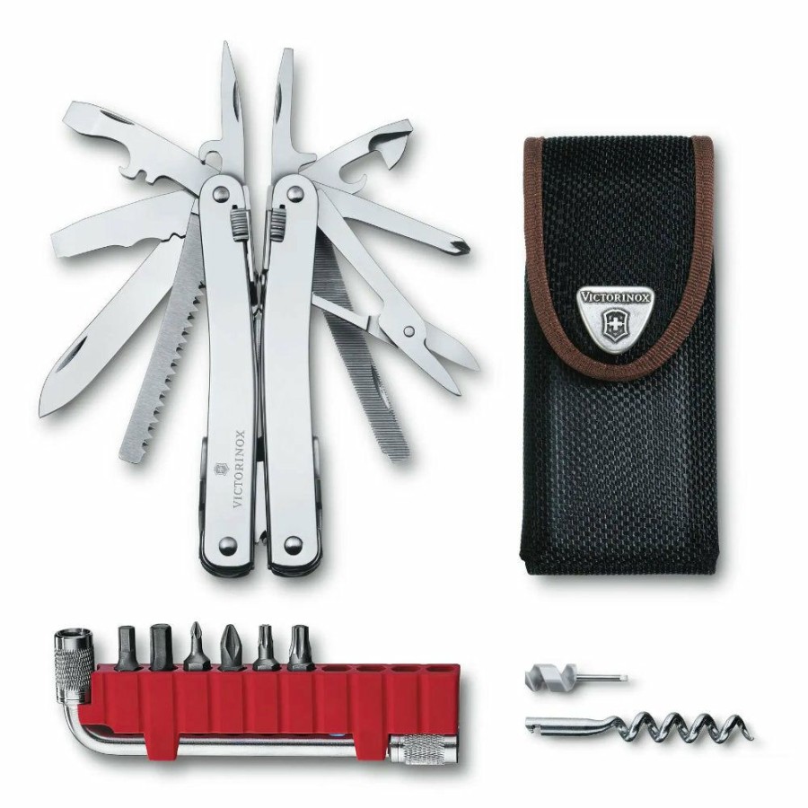 Swiss Army Knives By Victorinox At Swiss Knife Shop * | Flash Sale Victorinox Swisstool Spirit Plus Pointed Multi-Tool With Nylon Pouch